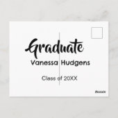 卒業おめでとう　名前　日付　年度　クラス　大学 ポストカード (裏面)