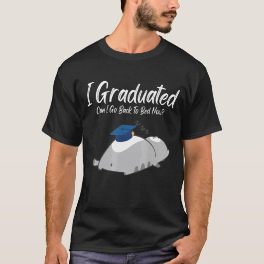 卒業おめでとう 寝てもいいですか 卒業 ネコ Tシャツ (正面)