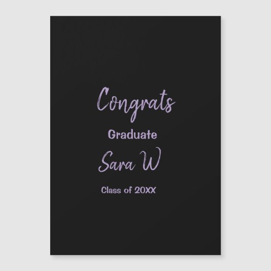 卒業おめでとう、〇年〇校の皆さん マグネット招待状 (正面)