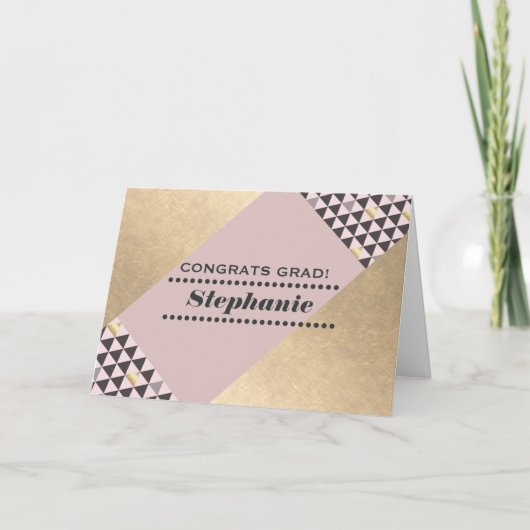 卒業おめでとう。幾何学的パターカスタムン カード (正面)