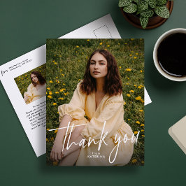 卒業おめでとう　感謝の気持ちを込めて　二枚の写真付きのポストカード ポストカード