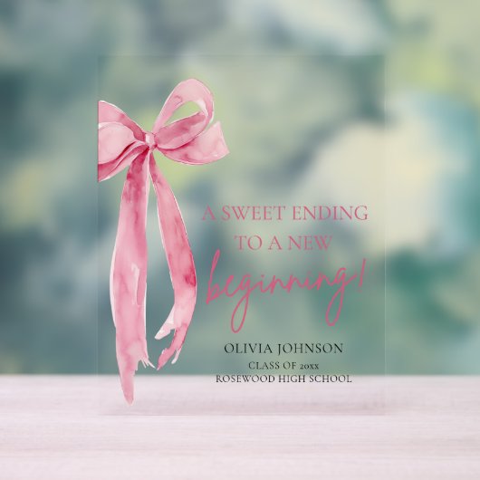 卒業おめでとう 新しいスタートの甘い終わり アクリルサイン (ニュートラル)