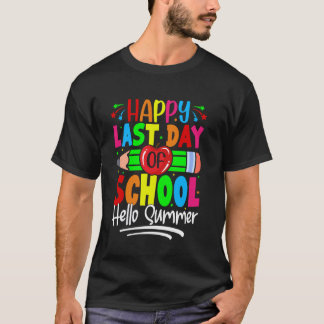 卒業おめでとう 最後の学校の日 こんにちは夏の先生 Tシャツ