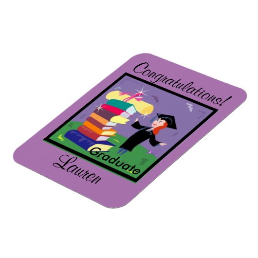 卒業おめでとう！柔軟カスタム磁石 マグネット (左側)