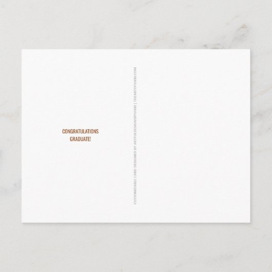 卒業おめでとう 現代的な銅の装飾に4枚の写真を使った発表 ポストカード (裏面)