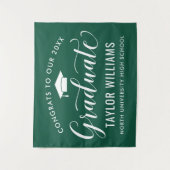 卒業おめでとう 緑の卒業式 タペストリー (正面)