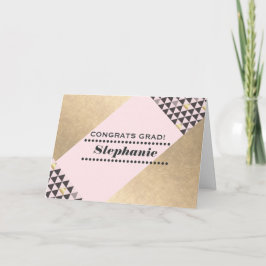 卒業おめでとう。赤面ピンク金ゴールド カード