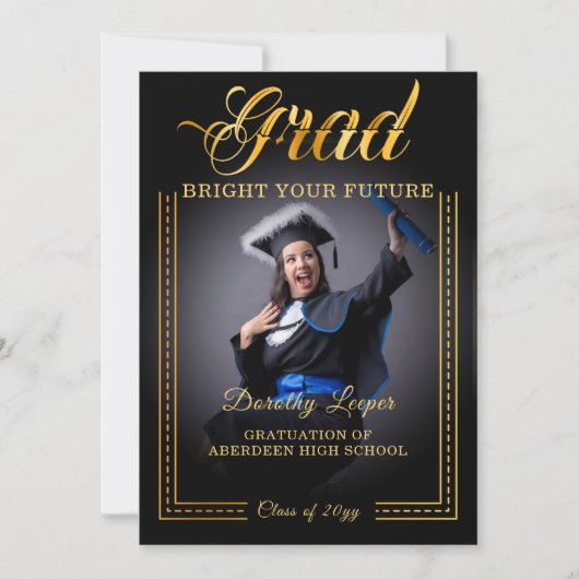 卒業おめでとう!輝かしい未来を 招待状 (正面)