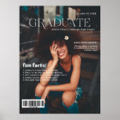 卒業おめでとう！雑誌の表紙風卒業記念写真 ポスター (正面)
