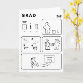 卒業おめでとう！面白い卒業式の指示書 カード (黄色い花)