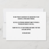 卒業おめでとう 黄色 黒 白 卒業アナウンスメント 招待状 (裏面)