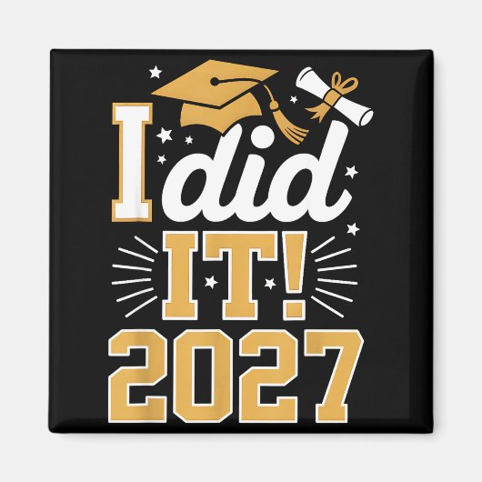 卒業おめでとう 2027年 卒業生 2027年卒 高校卒業 マグネット (正面)