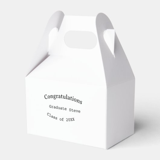卒業おめでとう graduate name 20XX年度修了 フェイバーボックス (正面サイド)