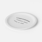 卒業おめでとう graduate name 20XX年度修了 ペーパープレート (アングル)