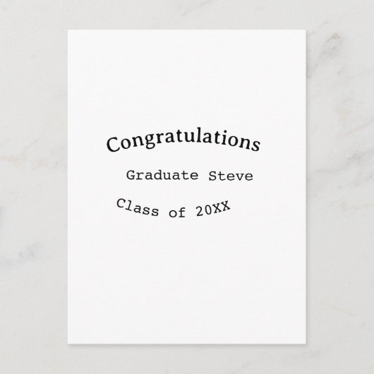 卒業おめでとう graduate name 20XX年度修了 ポストカード (正面)