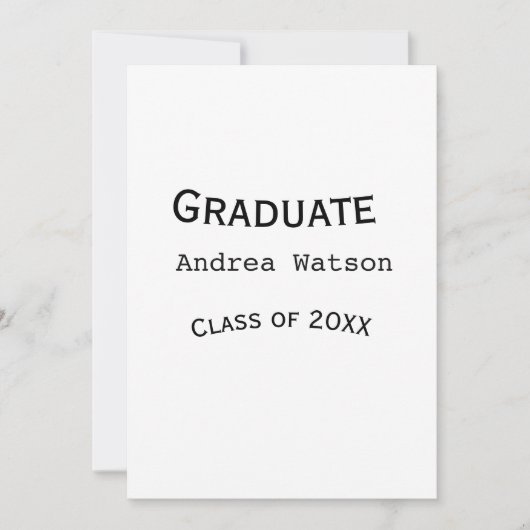 卒業おめでとう graduate name 20XX年度修了 招待状 (正面)