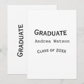 卒業おめでとう graduate name 20XX年度修了 招待状 (正面/裏面)