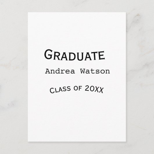卒業おめでとう graduate name 20XX年度卒 ポストカード (正面)