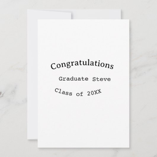 卒業おめでとう graduate name 20XX年度卒 招待状 (正面)