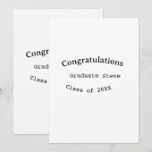 卒業おめでとう graduate name 20XX年度卒 招待状 (正面/裏面)