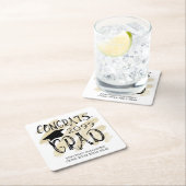 卒業おめでとうGRADクラス年タイポグラフィ スクエアペーパーコースター (インサイチュ)