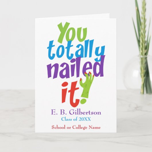 卒業おもしろいおめでとう カード (正面)