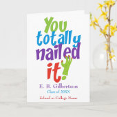 卒業おもしろいおめでとう カード (黄色い花)