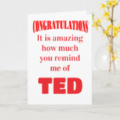 卒業おもしろいおめでとう カード (黄色い花)