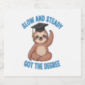 卒業おもしろいの怠け スパークリングワインラベル (シングルラベル)