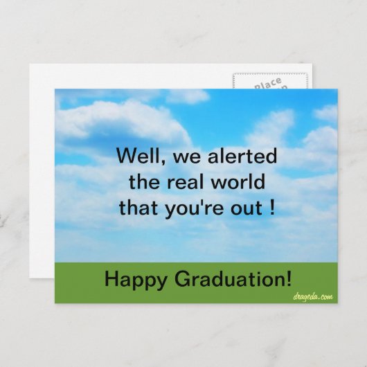 卒業おもしろいはがき 案内ポストカード (正面/裏面)