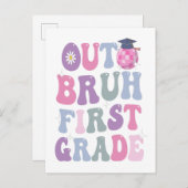卒業おもしろいアウトBruh 1年生Groovyギフト インビテーションポストカード (正面/裏面)