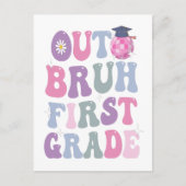 卒業おもしろいアウトBruh 1年生Groovyギフト 案内ポストカード (正面)