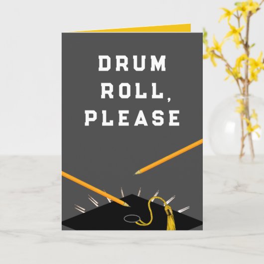 卒業おもしろいカード カード (黄色い花)