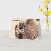 卒業おもしろいカード、パーティーラクダ カード (黄色い花)