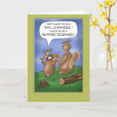 卒業おもしろいカード:ビーバーの10代のトラブル カード (黄色い花)