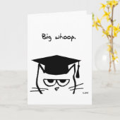 卒業おもしろいカード – 猫は感動しない カード (黄色い花)