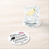 卒業おもしろいキス私のクラス別れ名 ラウンドペーパーコースター (インサイチュ)