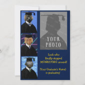 卒業おもしろいサルのパーティー発表 招待状 (正面)