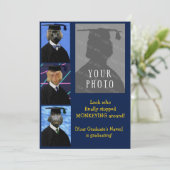 卒業おもしろいサルのパーティー発表 招待状 (スタンド正面)