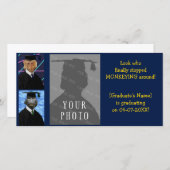 卒業おもしろいサルパーソナライズされたGrad Photo 案内状 (正面/裏面)