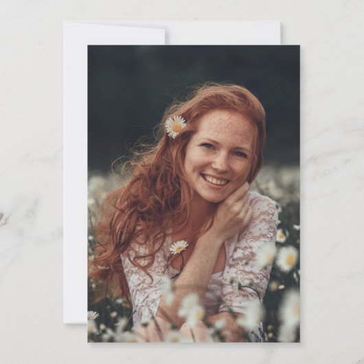 卒業おもしろいタイポグラフィ卒業パーティー写真 招待状 (裏面)