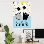 卒業おもしろいパーティーおめでとう ポスター (ホームオフィス)