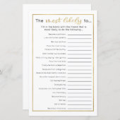 卒業おもしろいパーティーゲーム – 最も可能性が高い… (正面/裏面)