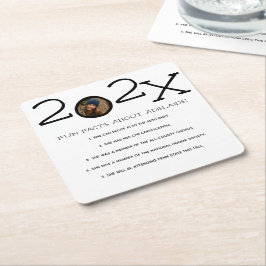 卒業おもしろいファクトカスタムの写真 スクエアペーパーコースター