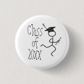 卒業おもしろいランナー© – クロスカントリー、トラック 缶バッジ (正面)