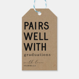 卒業おもしろいワインと相性がよい ギフトタグ