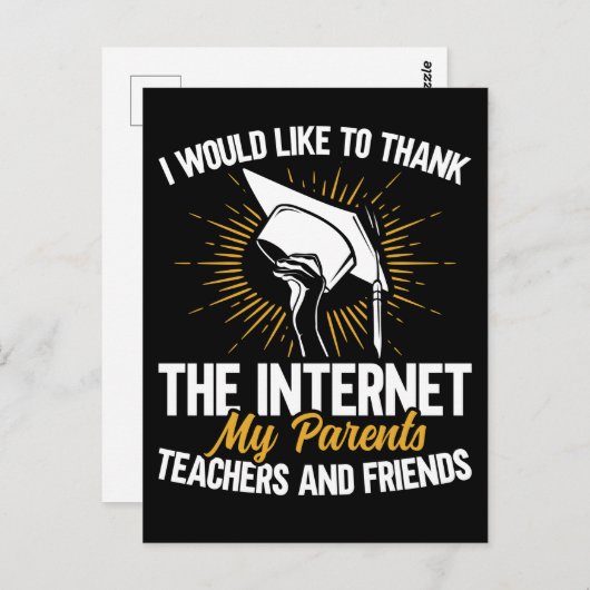 卒業おもしろい冗談の大学院嫌みな学生 ポストカード (正面/裏面)