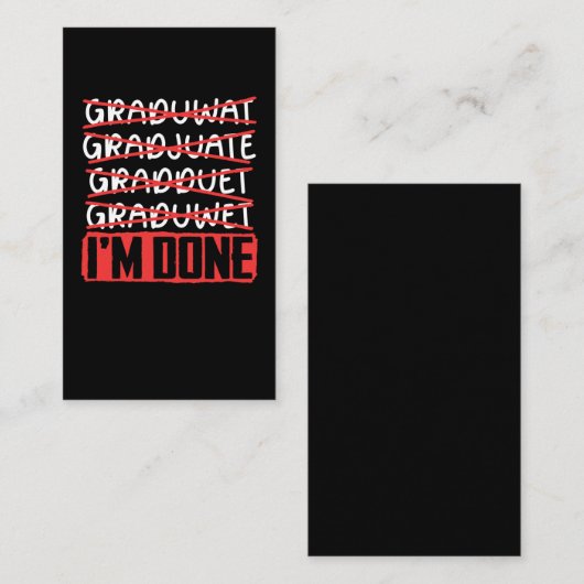 卒業おもしろい冗談嫌みな学生卒業 名刺 (正面/裏面)