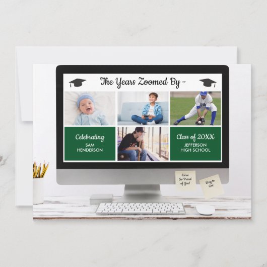 卒業おもしろい写真パーティー 招待状 (正面)