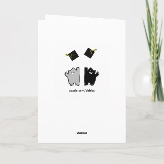 卒業おもしろい猫 カード (裏面)